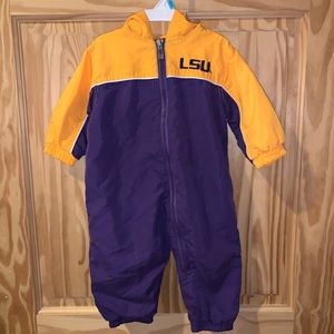 💛🏈💜 LSU Football wind-breaker one piece zip-up